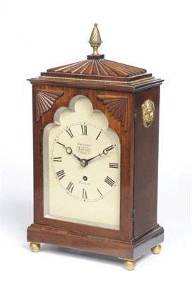 Lot 1297 - A Mahogany Mantel Timepiece, Philcox, London, Patent, circa 1850, the case with a gadroon top...