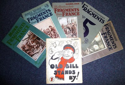 Lot 140 - Captain Bruce Bairnsfather - "The Bystander's Fragments from France", five booklets, volumes...