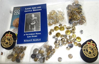 Lot 145 - A Quantity of Militaria, comprising anodised, brass and white metal buttons - British and...