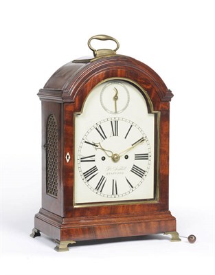 Lot 1298 - A Mahogany Striking Table Clock, circa 1820, the nicely figured case with a single pad arched...