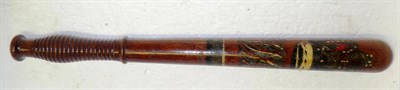 Lot 169 - A Victorian Rosewood Truncheon by McNaughton, Glasgow, painted with a crowned VR cypher in...