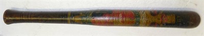 Lot 170 - A George III Ebonised Oak Truncheon, painted with crowned GRIII cypher over the Royal Coat of...