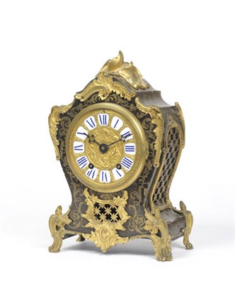 Lot 1301 - A "Boulle" Striking Mantel Clock, circa 1870, the highly elaborate case with gilt metal mounts,...