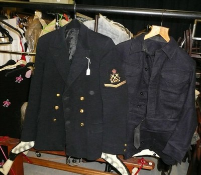 Lot 197 - A Second World War Ratings Tunic, to an FAA mechanic; a Civil Defence Battledress Blouse and...