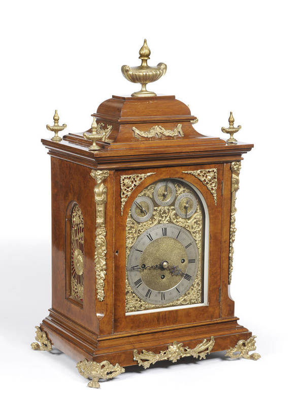 Lot 1305 A Walnut Chiming Table Clock, circa 1890,