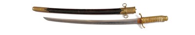 Lot 248 - A Late 19th Century Japanese Naval Sword (Kai Gunto), the  52cm Koto blade with billowing...