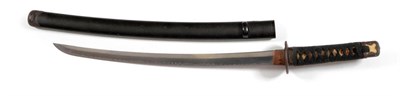 Lot 249 - A Japanese Koto Period Wakizashi, the 45.5cm blade with undulating yakiba, the tang signed...