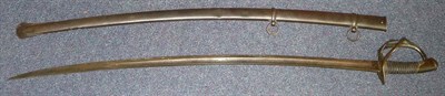 Lot 271 - A 19th Century German Cavalry Sword, the 88cm single edge curved fullered steel blade stamped...