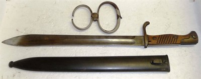 Lot 272 - A German Butcher Bayonet, second pattern, the blade stamped CITO, with steel scabbard; a Pair...