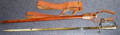 Lot 286 - A George VI 1821 Pattern Royal Artillery Officer's Sword, the 86cm single edge steel blade...