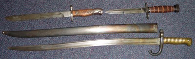 Lot 288 - A French Model 1866 Chassepot Yataghan Sword Bayonet, the back edge of the blade dated 1867,...