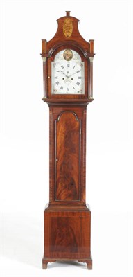 Lot 1312 - A Mahogany Eight Day Longcase Clock, signed Denton & Fox, Hull, circa 1810, case with pagoda inlaid