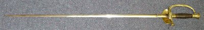 Lot 308 - A 19th Century French Naval Court Sword, the 76cm diamond section steel blade bearing traces of...