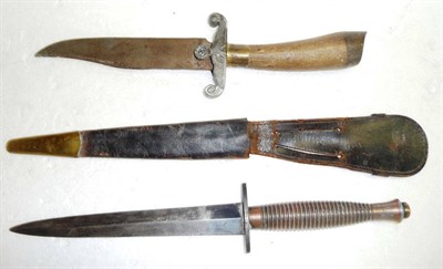 Lot 311 - A Commando Fighting Knife 3rd Pattern, with machine forged blade, the alloy grip of twenty...