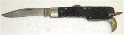 Lot 316 - A Second World War S.O.E Operatives Folding Pocket Knife, with locking main blade and short...