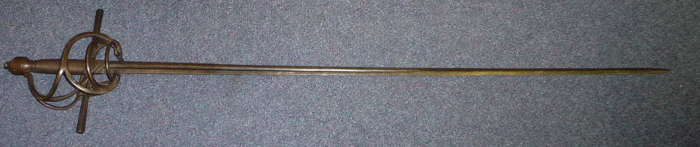 Lot 324 - A Victorian Copy of a 17th Century Rapier, with 110cm double edge tapering fullered steel...