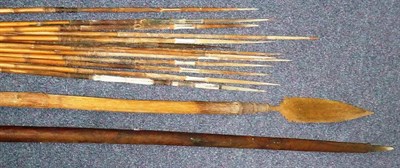 Lot 327 - A Group of Fifteen Indonesian Arrows, each with a slightly barb carved and pointed wood head...