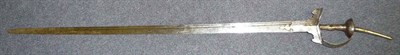 Lot 339 - An 18th Century Indo/Persian Feranji, the 100.5cm single edge steel blade with a narrow double...