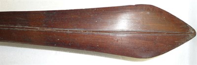 Lot 342 - A Solomon Islands Paddle Club, the leaf shape head with raised medial ridge to each side, with...