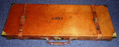 Lot 360 - A Stitched Leather Double Shotgun Case by W R Pape, Newcastle upon Tyne, with brass bound...