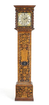 Lot 1321 - A Marquetry Month Going Longcase Clock, signed Nathaniel Pyne, London, circa 1690, case with...