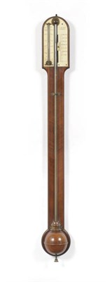 Lot 1322 - A Mahogany Stick Barometer, signed A.Abraham, Liverpool, circa 1850, the nicely figured case...