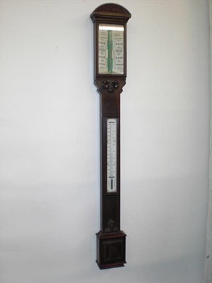 Lot 1324 - A Rosewood Stick Barometer, signed L.Casartelli, Duke Street, Liverpool, circa 1840, the arched...