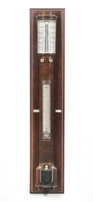 Lot 1325 - A Rosewood Bowfront Stick Barometer, signed T.Underhill, Old Mill Gate, Manchester, circa 1840, the