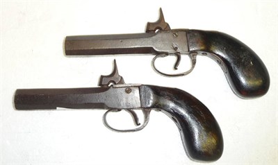 Lot 429 - A Pair of 19th Century Percussion Cap Pocket Pistols, each with 7.5cm octagonal steel barrel,...