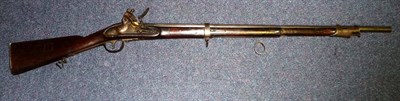 Lot 438 - A Late 18th Century French Flintlock Dragoon Carbine, with 84cm steel barrel, beech three band full