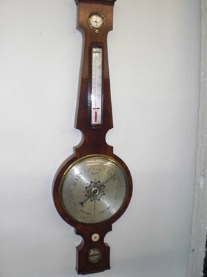 Lot 1327 - A Mahogany 10-Inch Wheel Barometer, signed D Fagioli & Son, 3 Gt Warner St, Clerkenwell, circa...