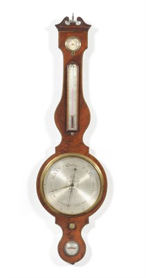 Lot 1328 - A Mahogany 10-Inch Wheel Barometer, signed P Borrini, 42 Bull St, Birmingham, Warranted, circa...