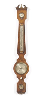 Lot 1329 - A Mahogany 4-1/2-inch Wheel Barometer, signed Francis Pinney, Stamford, circa 1850, case with...