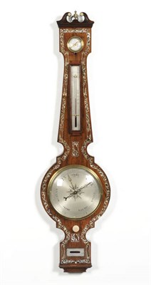 Lot 1330 - A Rosewood and Mother-Of-Pearl Inlaid Wheel Barometer, signed T.Quinn, Cheltenham, circa 1850,...