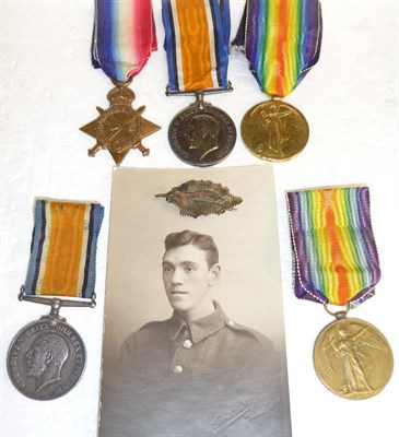 Lot 12 - A First World War Trio, awarded to 18-562 PTE.F.THORNTON, W.YORK.R., comprising 1914-15 Star,...