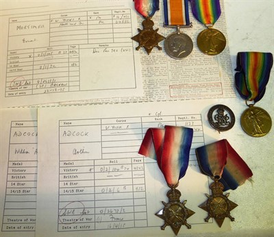 Lot 13 - A First World War Trio, awarded to 16-471 PTE.E.MORTIMER. W.YORK.R., comprising 1914-15 Star,...