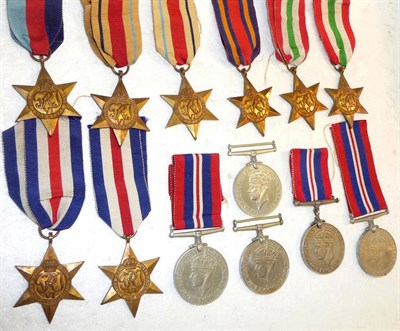 Lot 14 - Thirteen Single Second World War Medals, comprising a 1939-45 Star, two Africa Stars, a Burma Star