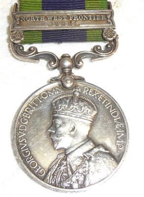 Lot 21 - An India General Service 1908-1935, with clasp NORTH WEST FRONTIER 1935, possibly renamed to 696677