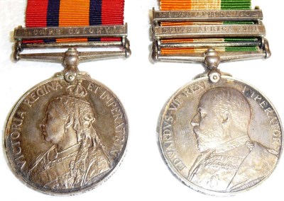 Lot 25 - A Boer War Pair, awarded to 4477 PTE.I.PEGG, N.STAFFORD.REGT., comprising Queen's South Africa...