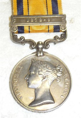 Lot 28 - A South Africa Medal 1877-79, with clasp 1878-9, awarded to 2048 PTE.G.CARTER. 1/13TH FOOT.