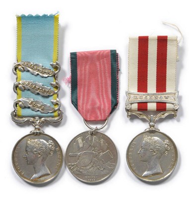 Lot 30 - A Crimea/Indian Mutiny Group of Three Medals, awarded to 2242 (CPL) GEORGE FLEMING. 42.ROYAL...