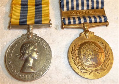 Lot 36 - A Korea Pair, awarded to 21033050 PTE.R.HASTIEE. K.O.S.B., comprising a Korea Medal 1951 and a...