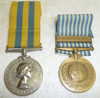 Lot 49 - A Korea Pair, awarded to 22580255 PTE.J.GRAHAM. KINGS., comprising Korea Medal 1950-53 and...