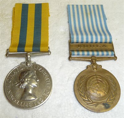 Lot 53 - A Korea Pair, awarded to 22560206 GNR.A.E.CLEMENTS. R.A., comprising Korea Medal 1950-53 and United