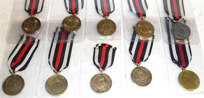 Lot 61 - Ten Commemorative Medals for the Franco-Prussian War 1870-1871, for combatants, in bronze, with...