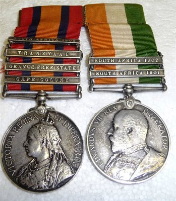 Lot 72 - A Queen's South Africa Medal 1899, with four clasps CAPE COLONY, ORANGE FREE STATE, TRANSVAAL...