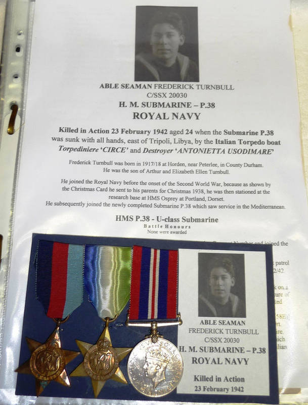 Lot 84 - A Second World War Royal Navy Submariner Casualty Group of Three Medals, awarded to Able Seaman...