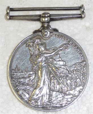 Lot 91 - A Queen's Mediterranean Medal 1899-1902, awarded to 1822 PTE J.KEOGH, W.YORK:REGT.