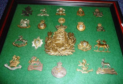 Lot 107 - A Collection of Sixty Eight Military Cap Badges, mainly County Regiments and including a copy...