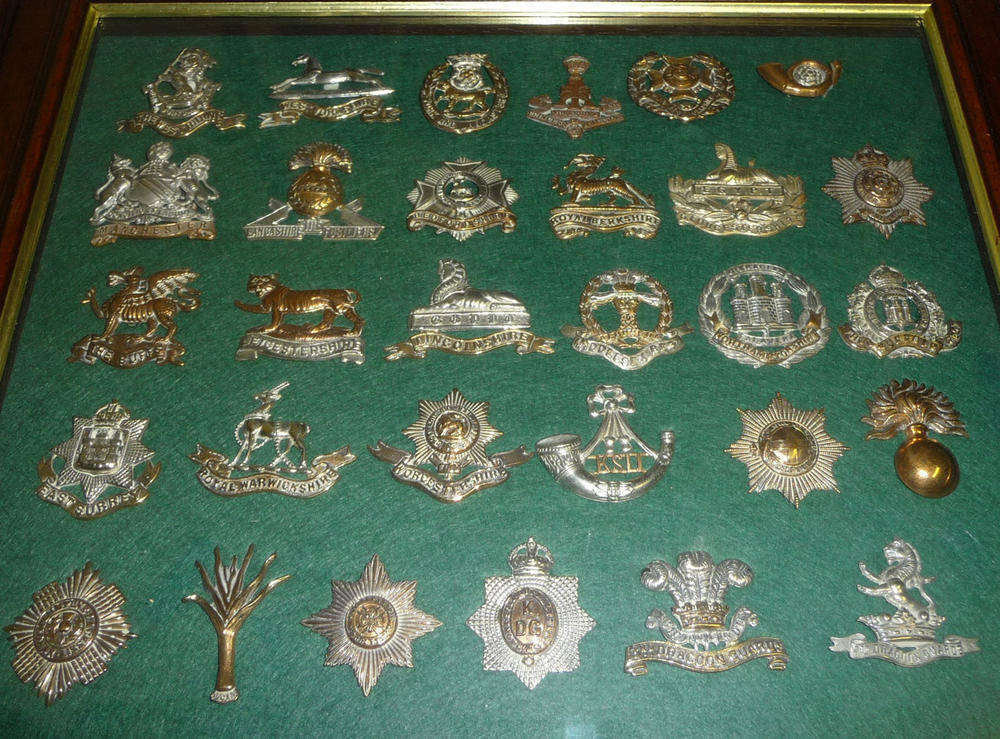 Lot 108 - A Collection of Fifty Four Military Cap Badges, mainly County Regiments and including Gurkha...